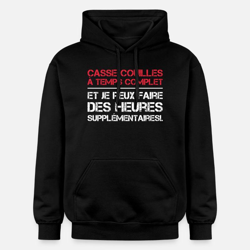 Casse-couilles à temps complet - Sweat à capuche Softstyle® Gildan Unisexe - noir