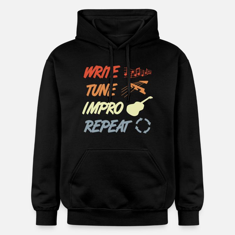 Routine de guitariste drôle - Sweat à capuche Softstyle® Gildan Unisexe - noir