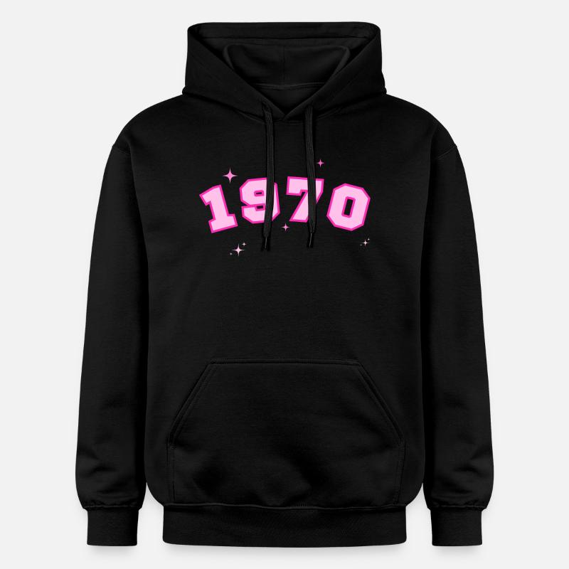 1970 rose étoile - Sweat à capuche Softstyle® Gildan Unisexe - noir