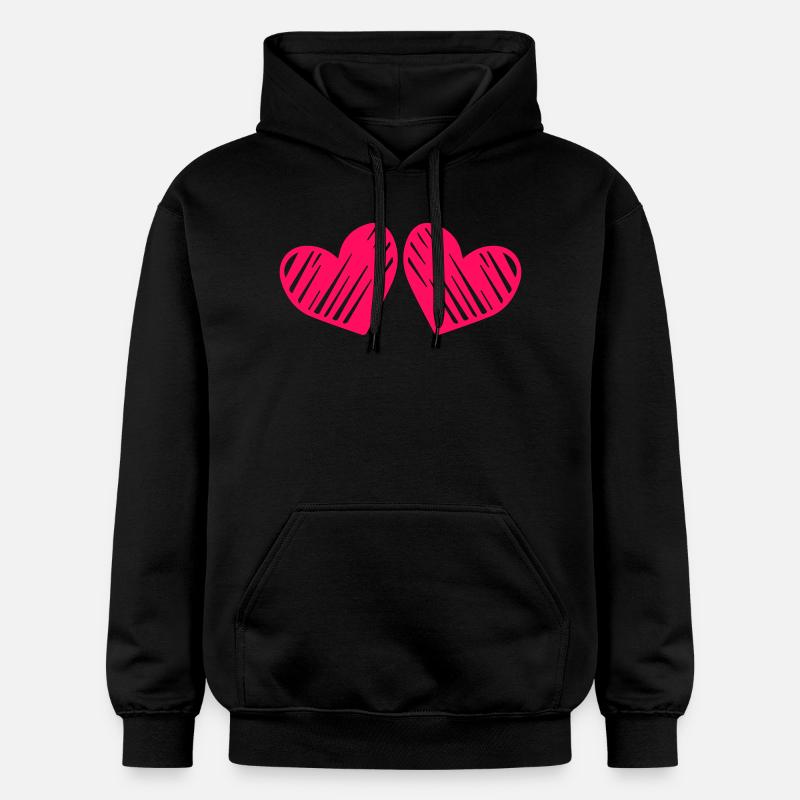 cœur - Sweat à capuche Softstyle® Gildan Unisexe - noir