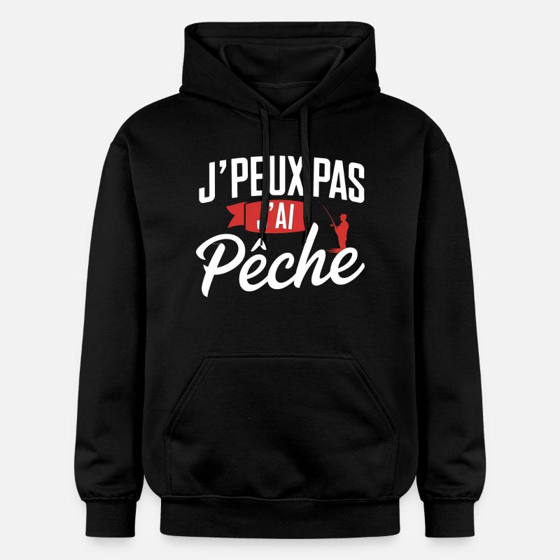 J'peux Pas, J'ai Pêche - Sweat à capuche Softstyle® Gildan Unisexe - noir