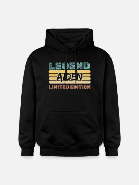 First name Aiden - Gildan Unisex Softstyle® Midweight Hoodie - black