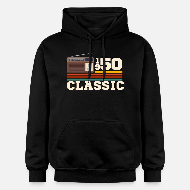 Anniversaire 1950 retro classic - Sweat à capuche Softstyle® Gildan Unisexe - noir