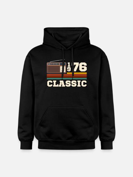 Anniversary 1976 retro classic - Gildan Unisex Softstyle® Midweight Hoodie - black