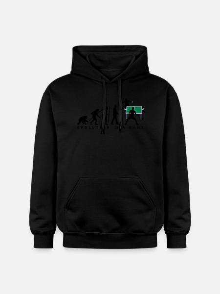 evolution_tischtennisspieler_102012_a_3c - Gildan Unisex Softstyle® Midweight Hoodie - black