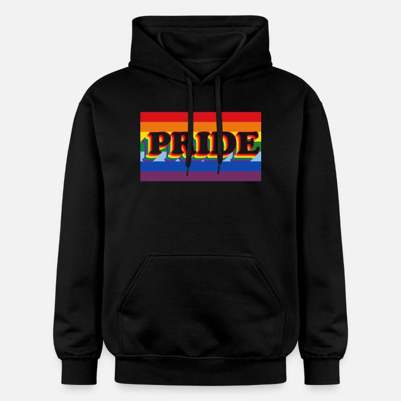 fierté de bannière arc-en-ciel - Sweat à capuche Softstyle® Gildan Unisexe - noir
