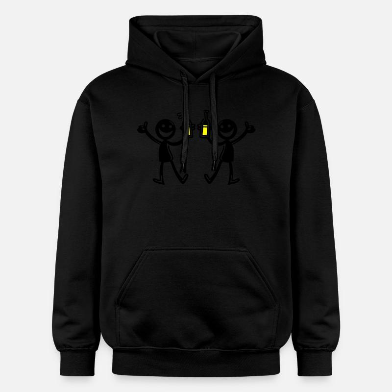 Boire Équipe Illustration Bière - Sweat à capuche Softstyle® Gildan Unisexe - noir