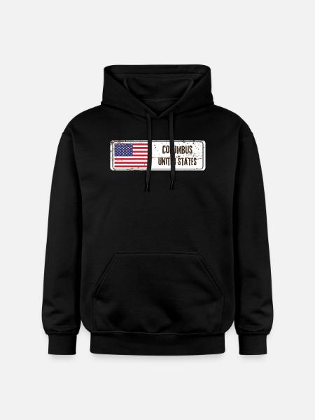 Columbus, USA's flag - Gildan Softstyle® Midweight unisex-hoodie - sort