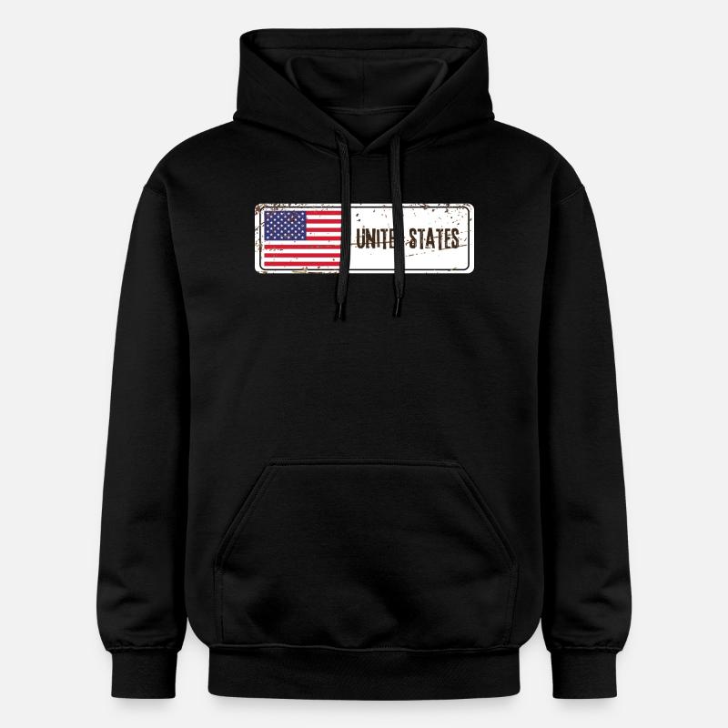 Drapeau des États-Unis - Sweat à capuche Softstyle® Gildan Unisexe - noir