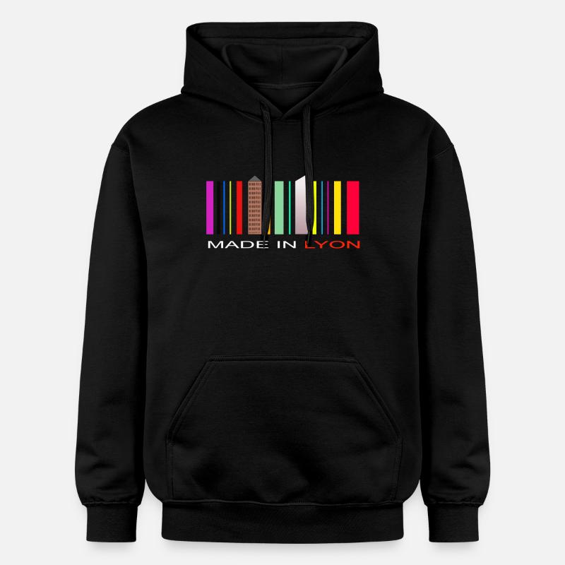 Made in Lyon Blanc - Sweat à capuche Softstyle® Gildan Unisexe - noir