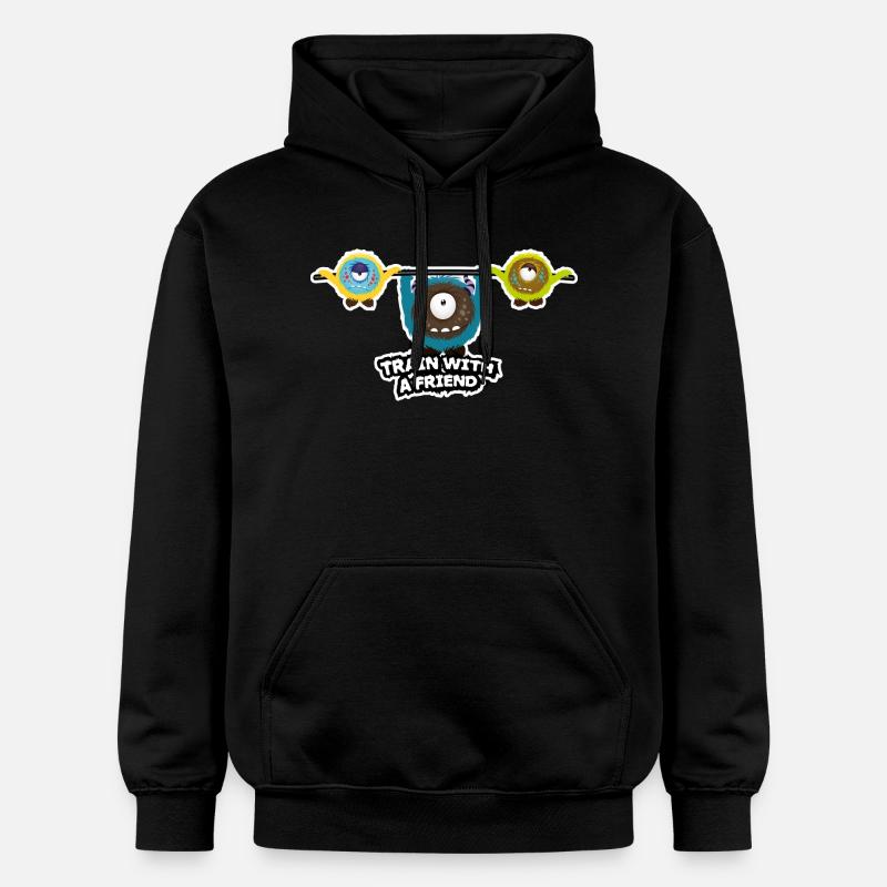 Travailler avec un ami - Sweat à capuche Softstyle® Gildan Unisexe - noir