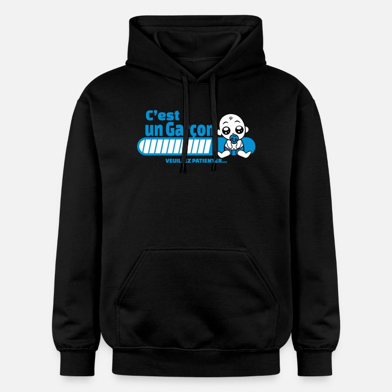 annonce grossesse - c'est un garçon - Sweat à capuche Softstyle® Gildan Unisexe - noir