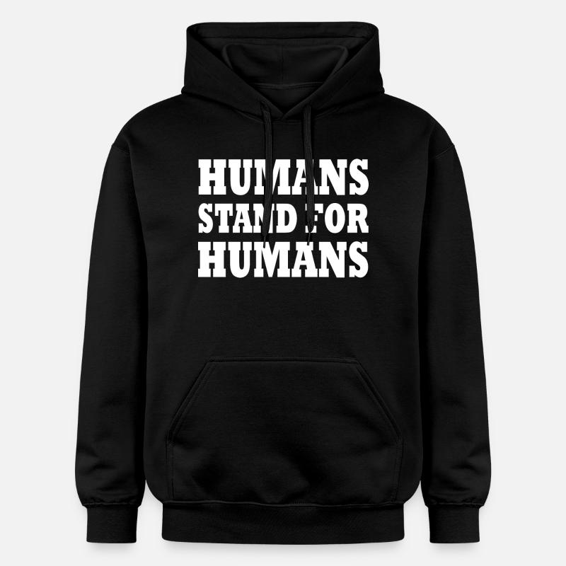 humans stand for humans - Sweat à capuche Softstyle® Gildan Unisexe - noir