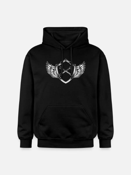 Wrench Coat of Arms Tool - Gildan Unisex Softstyle® Midweight Hoodie - black