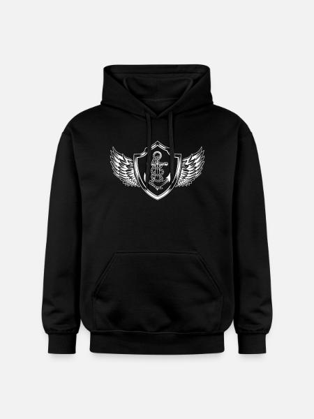 Anker Silhouette Wappen - Gildan Unisex Softstyle® Midweight Hoodie - Schwarz