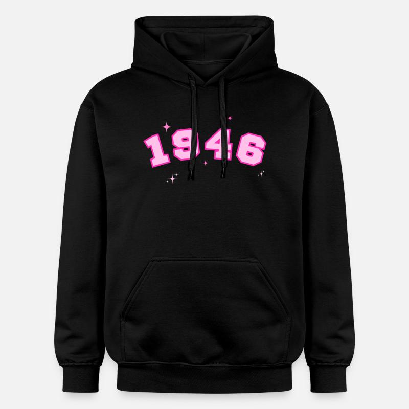 1946 rose étoile - Sweat à capuche Softstyle® Gildan Unisexe - noir