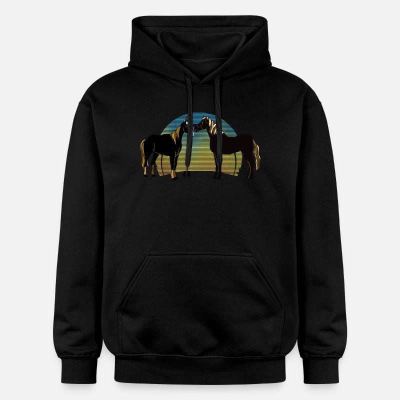 Chevaux - Sweat à capuche Softstyle® Gildan Unisexe - noir