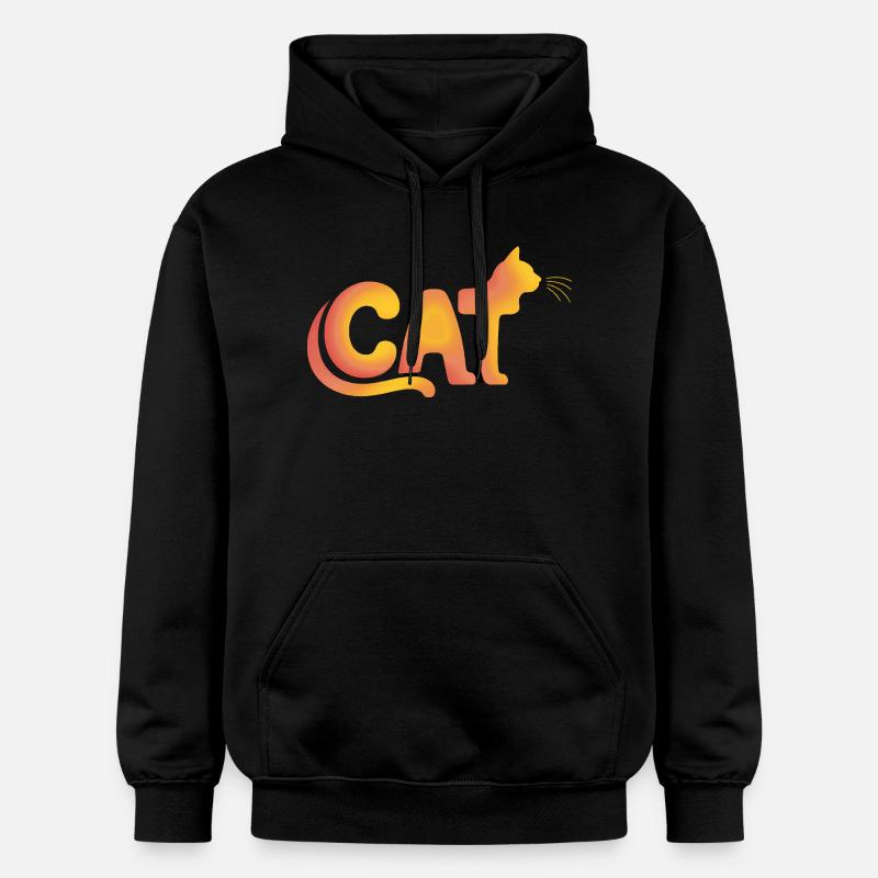 Chat - Logo de chat mignon - Sweat à capuche Softstyle® Gildan Unisexe - noir