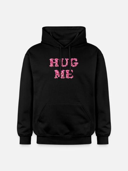 Hug Me with rose petals - Gildan Unisex Softstyle® Midweight Hoodie - black