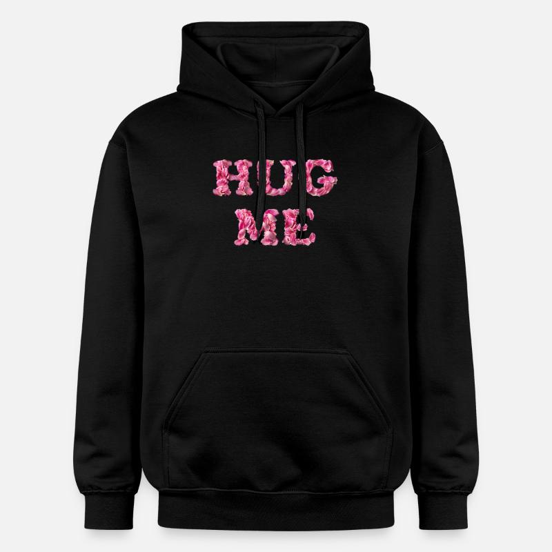 Hug Me mit Rosenblättern - Gildan Unisex Softstyle® Midweight Hoodie - Schwarz