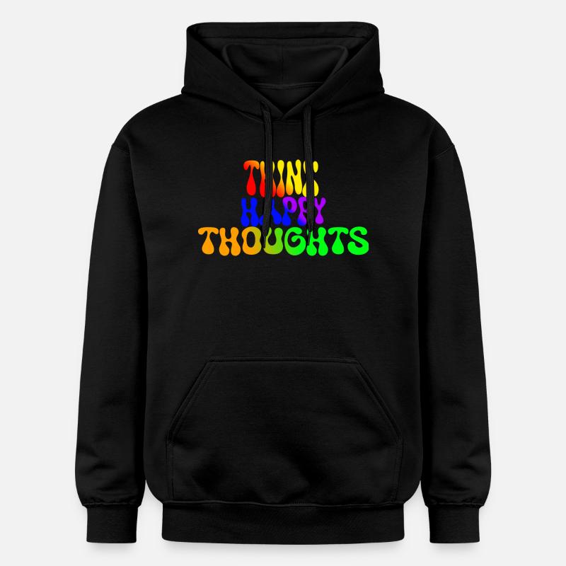 Pensez à des pensées heureuses - Sweat à capuche Softstyle® Gildan Unisexe - noir