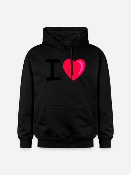 I heart - Gildan Unisex Softstyle® Midweight Hoodie - black