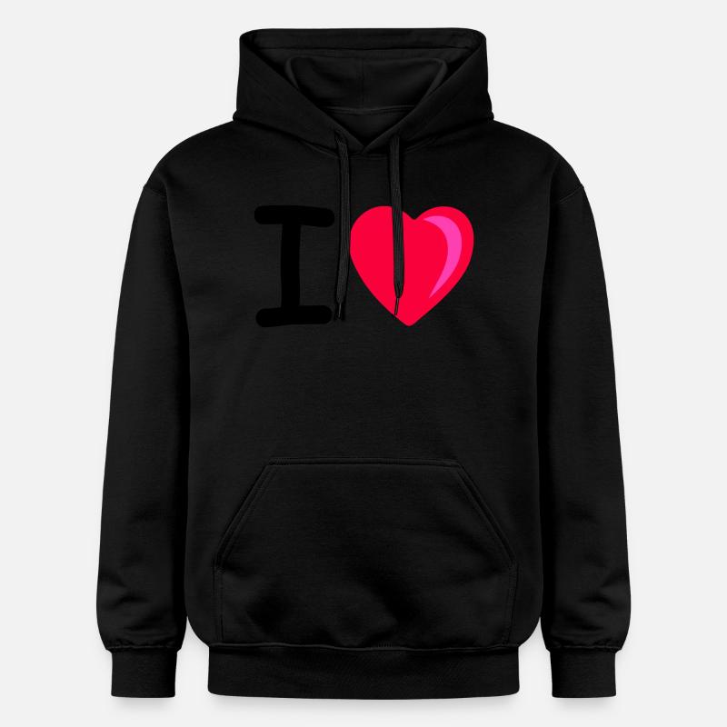I heart - Gildan Unisex Softstyle® Midweight Hoodie - black
