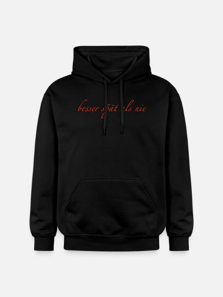 besser spät als nie - Gildan Unisex Softstyle® Midweight Hoodie - Schwarz