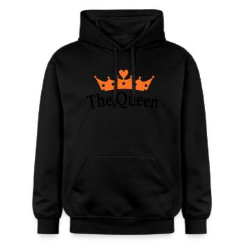 The Queen - Gildan Unisex Softstyle® Midweight Hoodie - black - Front - Marisol (170cm) & Nik (191cm)