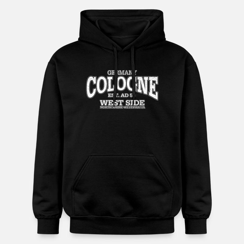 Köln Cologne (white oldstyle) - Gildan Unisex Softstyle® Midweight Hoodie - Schwarz