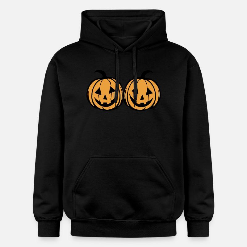 Visage de citrouille - Sweat à capuche Softstyle® Gildan Unisexe - noir