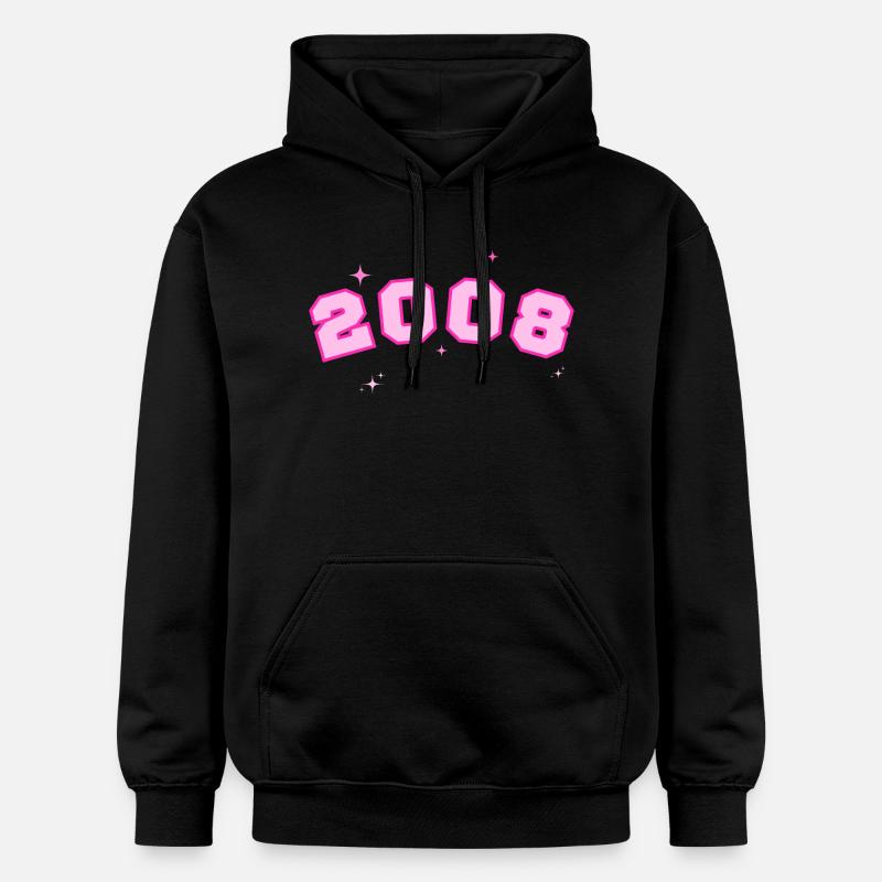 2008 rose étoile - Sweat à capuche Softstyle® Gildan Unisexe - noir