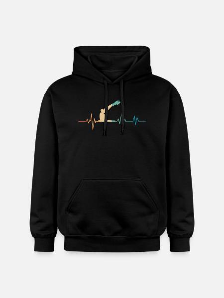 Retro Heartbeat Robotic Arm - Gildan Unisex Softstyle® Midweight Hoodie - black