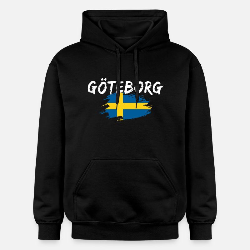Göteborg Drapeau Suède - Sweat à capuche Softstyle® Gildan Unisexe - noir