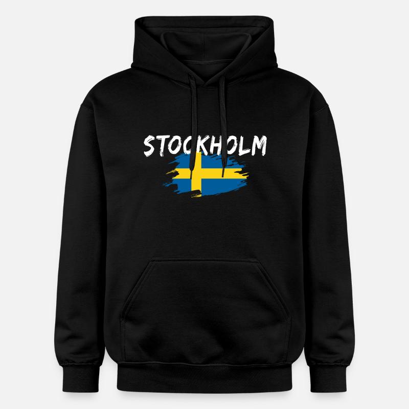 Stockholm Drapeau Suède - Sweat à capuche Softstyle® Gildan Unisexe - noir