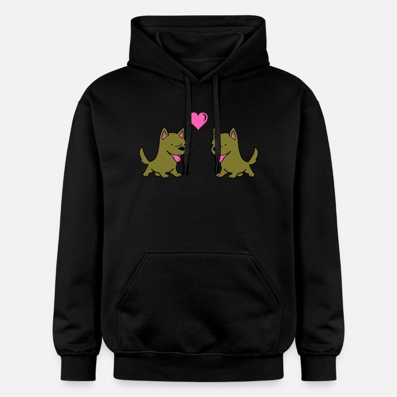 Amour comique de chien - Sweat à capuche Softstyle® Gildan Unisexe - noir
