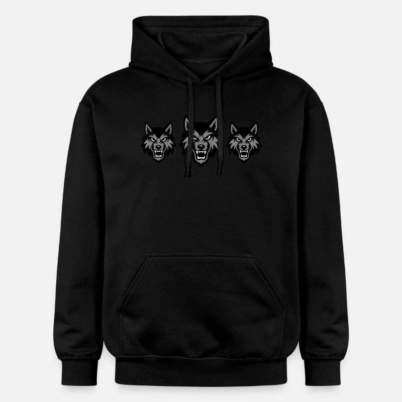 Wolf Head Group Pack - Gildan Unisex Softstyle® Midweight Hoodie - black