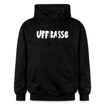Uffbasse Pfälzer Sprüche Pfalz Pfälzisch Pfälzerin - Gildan Unisex Softstyle® Midweight Hoodie - Schwarz - Vorne - Marisol (170cm) & Nik (191cm)