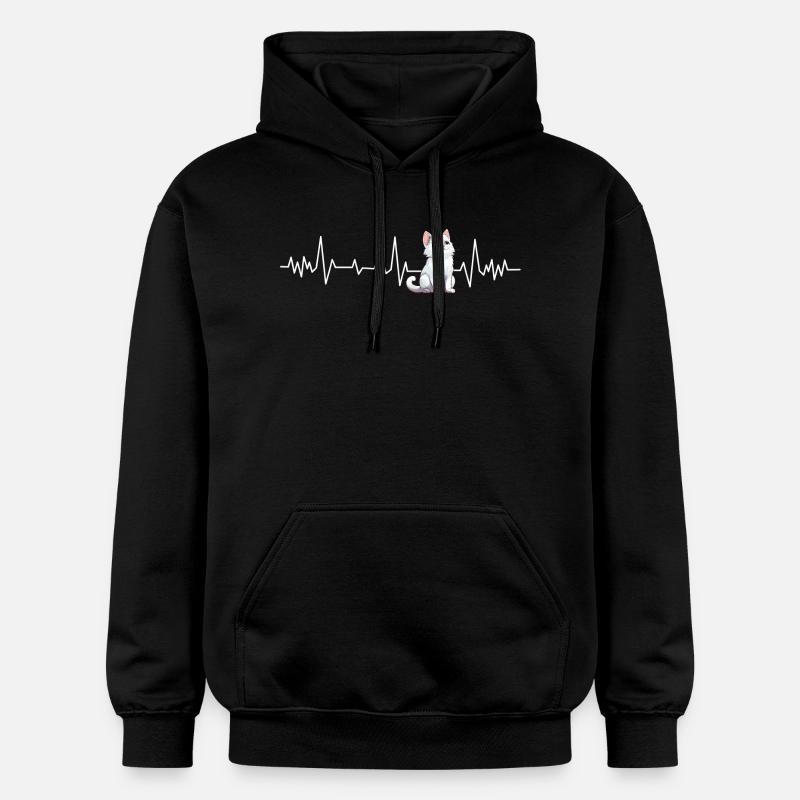 Battement de cœur chat - Sweat à capuche Softstyle® Gildan Unisexe - noir