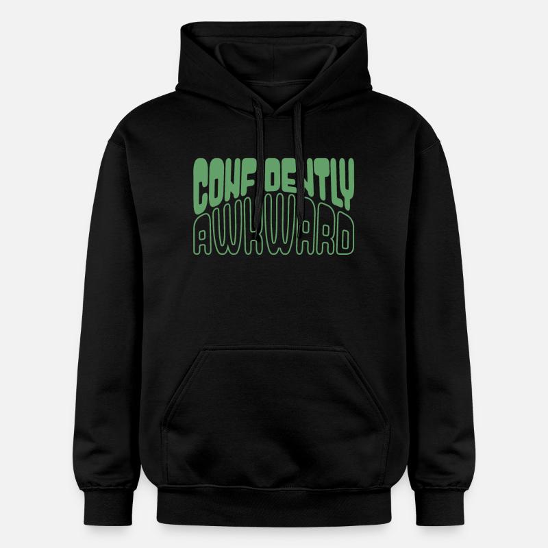 Confiant et maladroit en vert - Sweat à capuche Softstyle® Gildan Unisexe - noir