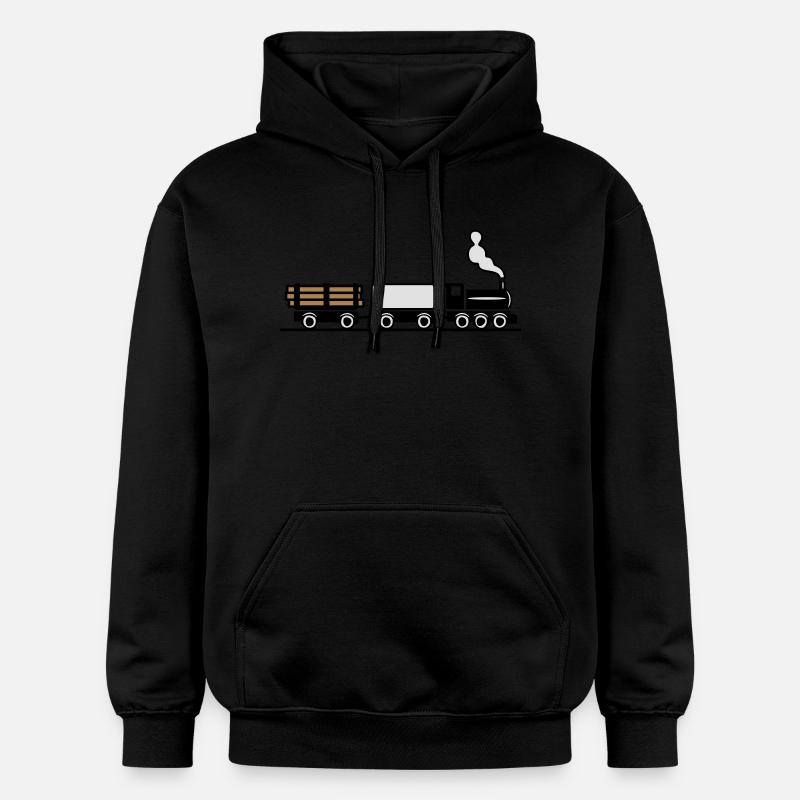 dampflok eisenbahn spielzeug güterzug - Gildan Unisex Softstyle® Midweight Hoodie - Schwarz