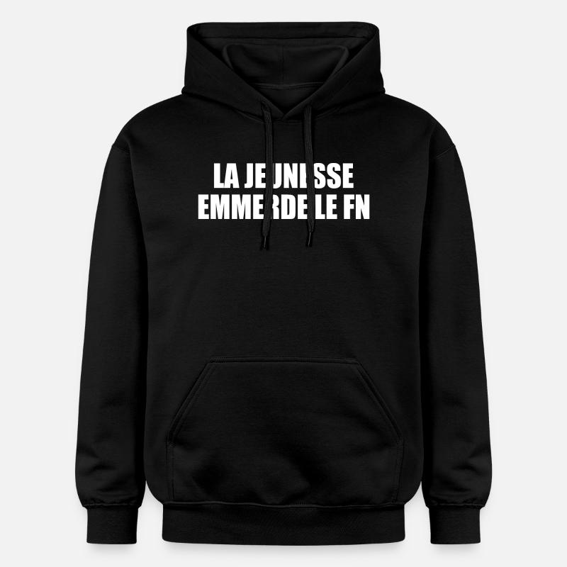 Scheiß auf den Front National - Gildan Unisex Softstyle® Midweight Hoodie - Schwarz