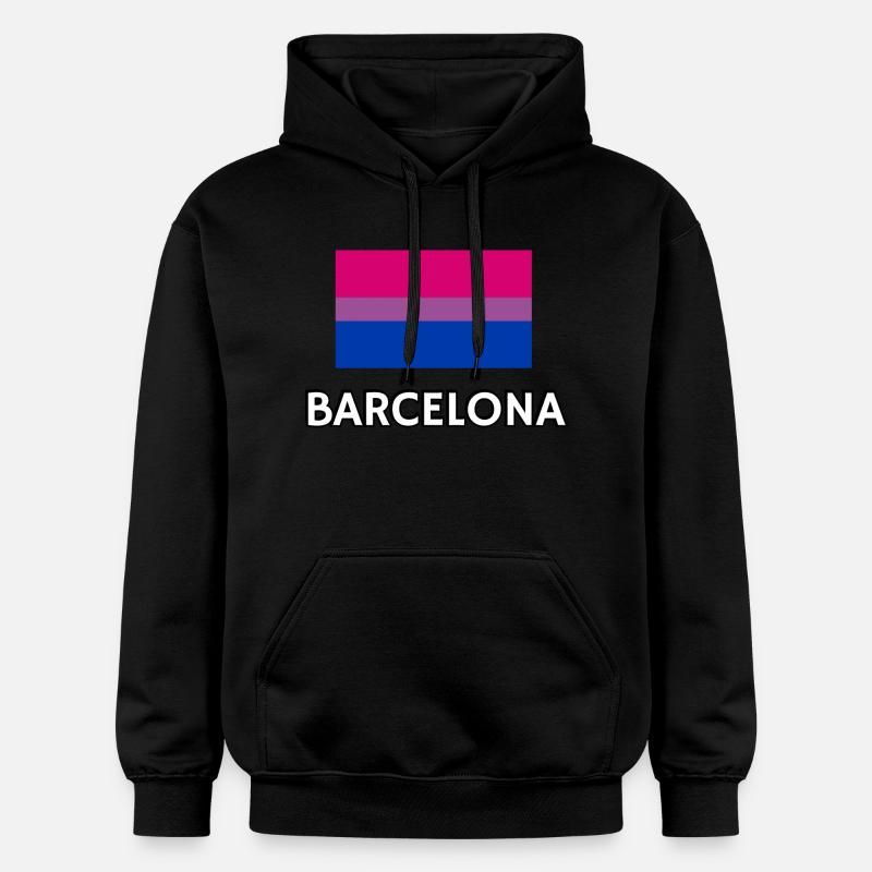 Bi Pride Drapeau Barcelone - Sweat à capuche Softstyle® Gildan Unisexe - noir