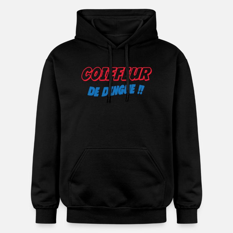 COIFFEUR de dingue !!! - Sweat à capuche Softstyle® Gildan Unisexe - noir