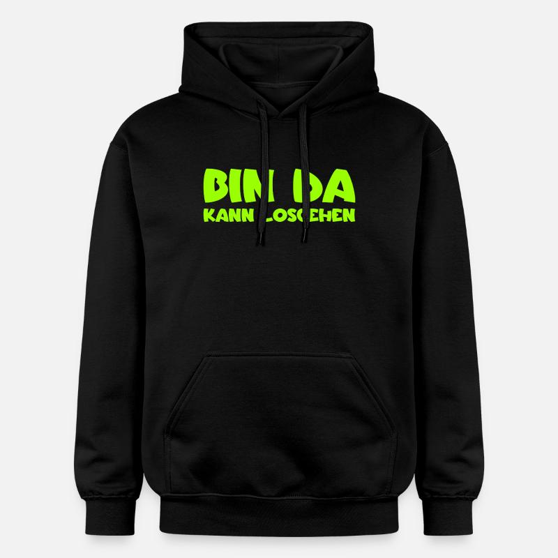 Bin da - Kann losgehen - Gildan Unisex Softstyle® Midweight Hoodie - Schwarz