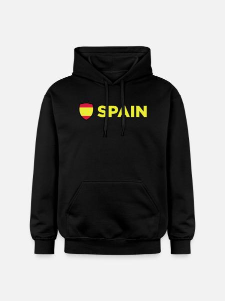 National Flag Of Spain - Gildan Unisex Softstyle® Midweight Hoodie - black