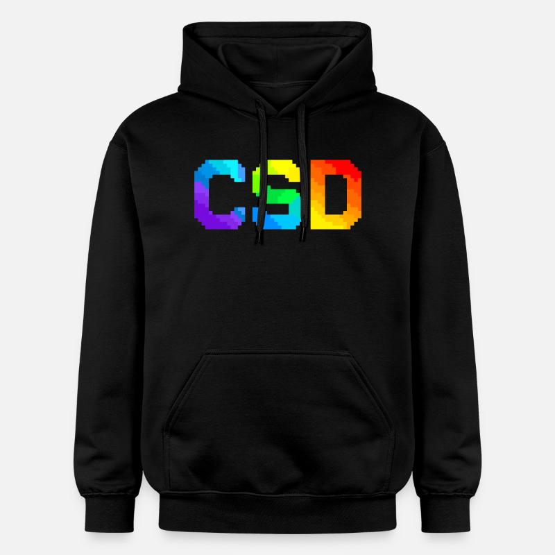 CSD - Pixel Pride Flag - Gildan Unisex Softstyle® Midweight Hoodie - Schwarz