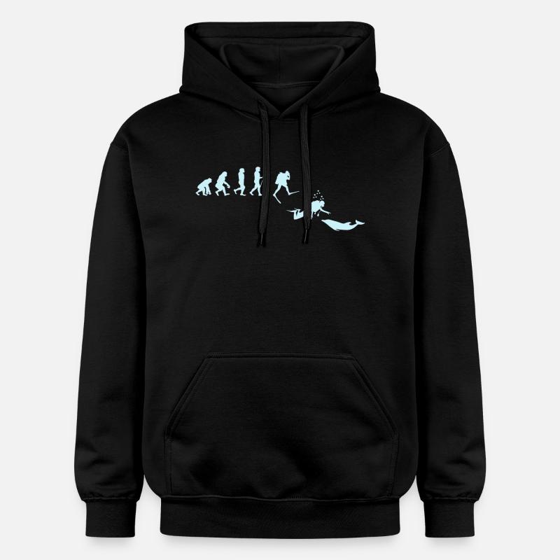 Diver Evolution Diving Dolphin - Gildan Unisex Softstyle® Midweight Hoodie - black
