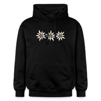 Edelweiss Trio - Sweat à capuche Softstyle® Gildan Unisexe - noir - Devant - Marisol (170cm) & Nik (191cm)