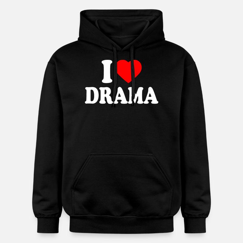 I love drama - Sweat à capuche Softstyle® Gildan Unisexe - noir